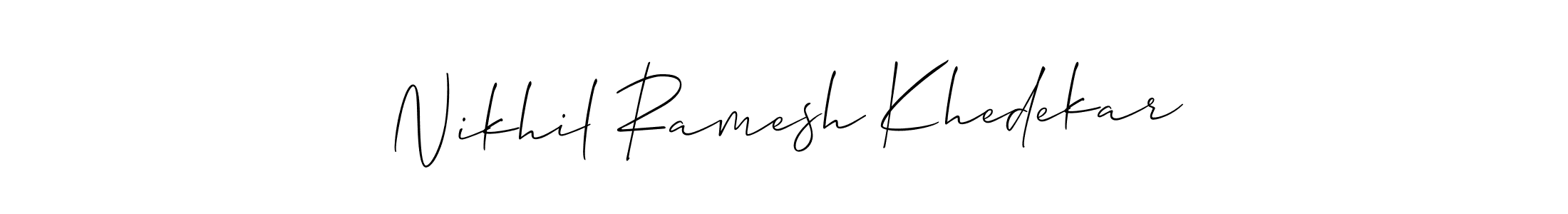 Also we have Nikhil Ramesh Khedekar name is the best signature style. Create professional handwritten signature collection using Allison_Script autograph style. Nikhil Ramesh Khedekar signature style 2 images and pictures png