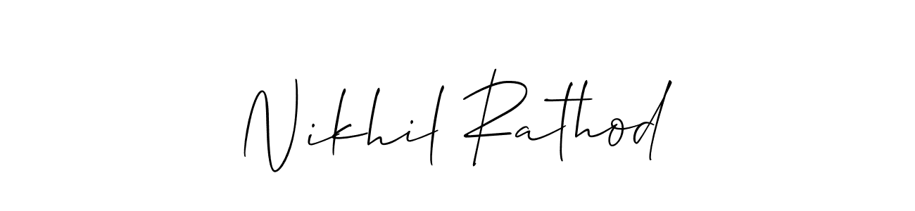 Design your own signature with our free online signature maker. With this signature software, you can create a handwritten (Allison_Script) signature for name Nikhil Rathod. Nikhil Rathod signature style 2 images and pictures png