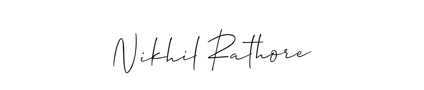 How to make Nikhil Rathore name signature. Use Allison_Script style for creating short signs online. This is the latest handwritten sign. Nikhil Rathore signature style 2 images and pictures png