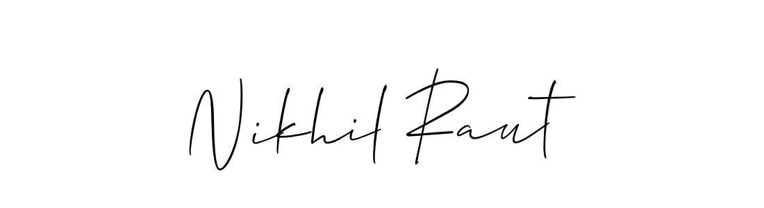 Make a beautiful signature design for name Nikhil Raut. With this signature (Allison_Script) style, you can create a handwritten signature for free. Nikhil Raut signature style 2 images and pictures png