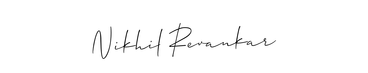 Make a short Nikhil Revankar signature style. Manage your documents anywhere anytime using Allison_Script. Create and add eSignatures, submit forms, share and send files easily. Nikhil Revankar signature style 2 images and pictures png