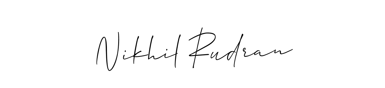 Allison_Script is a professional signature style that is perfect for those who want to add a touch of class to their signature. It is also a great choice for those who want to make their signature more unique. Get Nikhil Rudran name to fancy signature for free. Nikhil Rudran signature style 2 images and pictures png