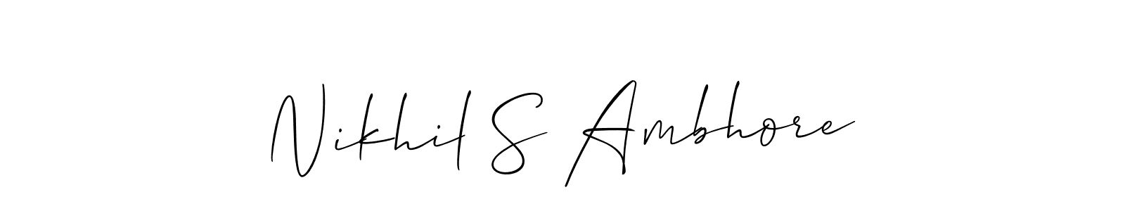 Design your own signature with our free online signature maker. With this signature software, you can create a handwritten (Allison_Script) signature for name Nikhil S Ambhore. Nikhil S Ambhore signature style 2 images and pictures png