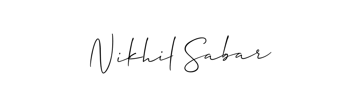 Create a beautiful signature design for name Nikhil Sabar. With this signature (Allison_Script) fonts, you can make a handwritten signature for free. Nikhil Sabar signature style 2 images and pictures png
