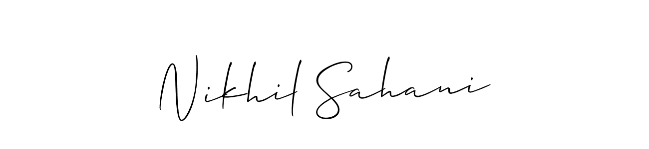 How to Draw Nikhil Sahani signature style? Allison_Script is a latest design signature styles for name Nikhil Sahani. Nikhil Sahani signature style 2 images and pictures png