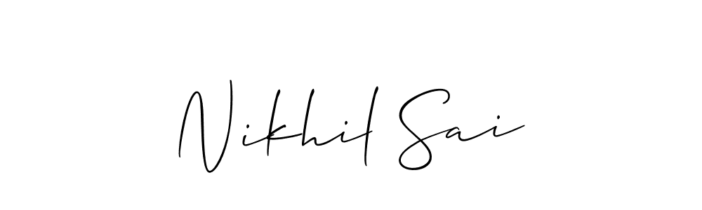 Create a beautiful signature design for name Nikhil Sai. With this signature (Allison_Script) fonts, you can make a handwritten signature for free. Nikhil Sai signature style 2 images and pictures png