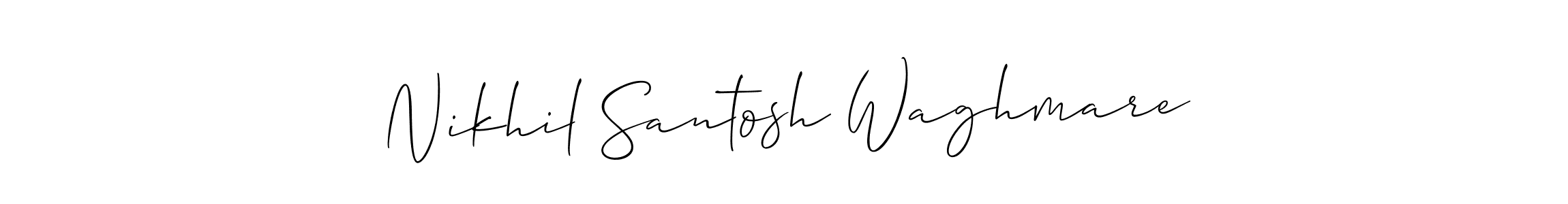 This is the best signature style for the Nikhil Santosh Waghmare name. Also you like these signature font (Allison_Script). Mix name signature. Nikhil Santosh Waghmare signature style 2 images and pictures png