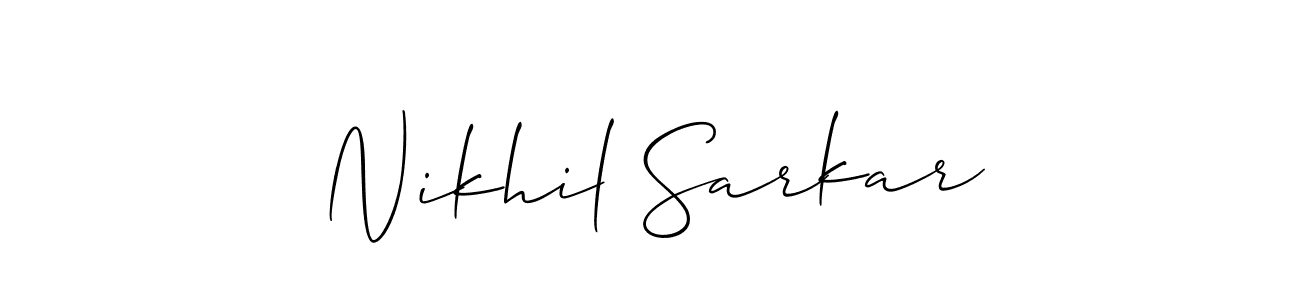 Similarly Allison_Script is the best handwritten signature design. Signature creator online .You can use it as an online autograph creator for name Nikhil Sarkar. Nikhil Sarkar signature style 2 images and pictures png