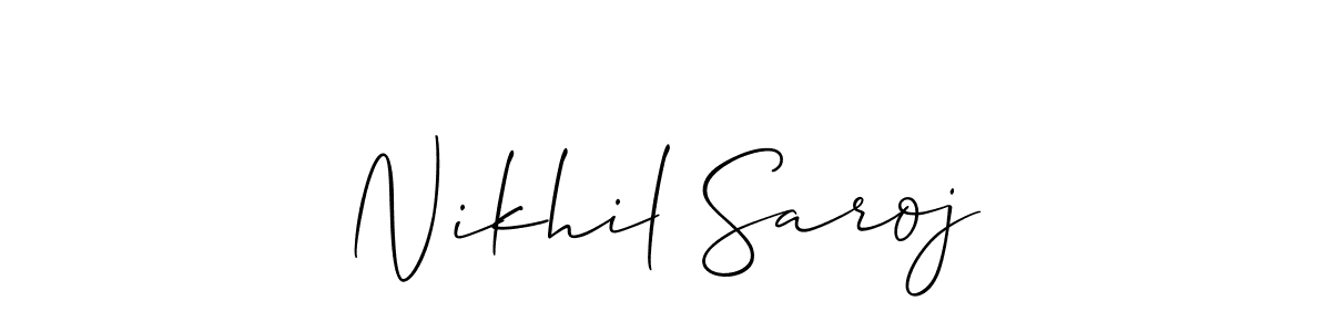How to make Nikhil Saroj signature? Allison_Script is a professional autograph style. Create handwritten signature for Nikhil Saroj name. Nikhil Saroj signature style 2 images and pictures png