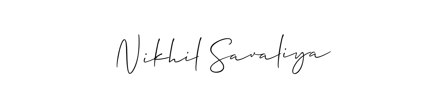 Design your own signature with our free online signature maker. With this signature software, you can create a handwritten (Allison_Script) signature for name Nikhil Savaliya. Nikhil Savaliya signature style 2 images and pictures png