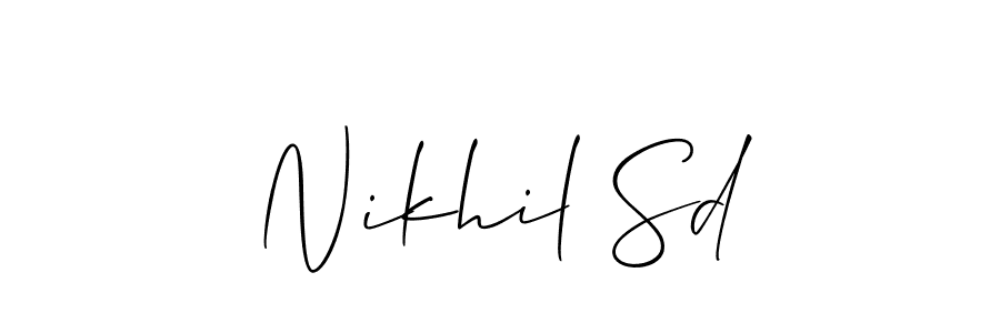 Also we have Nikhil Sd name is the best signature style. Create professional handwritten signature collection using Allison_Script autograph style. Nikhil Sd signature style 2 images and pictures png