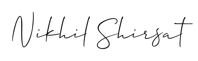 Designed for modern professionals: Nikhil Shirsat name signature crafted with Allison_Script script. Ready for digital PDF workflows. Nikhil Shirsat signature style 2 images and pictures png