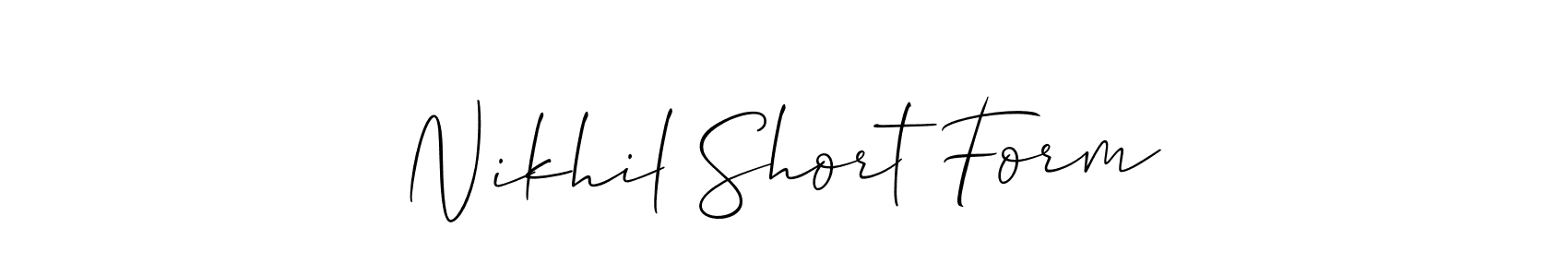 How to make Nikhil Short Form signature? Allison_Script is a professional autograph style. Create handwritten signature for Nikhil Short Form name. Nikhil Short Form signature style 2 images and pictures png