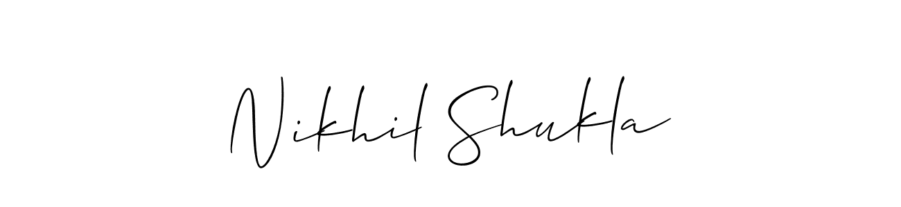 Create a beautiful signature design for name Nikhil Shukla. With this signature (Allison_Script) fonts, you can make a handwritten signature for free. Nikhil Shukla signature style 2 images and pictures png