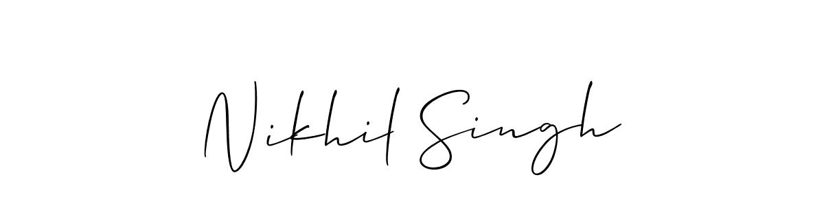 if you are searching for the best signature style for your name Nikhil Singh. so please give up your signature search. here we have designed multiple signature styles  using Allison_Script. Nikhil Singh signature style 2 images and pictures png