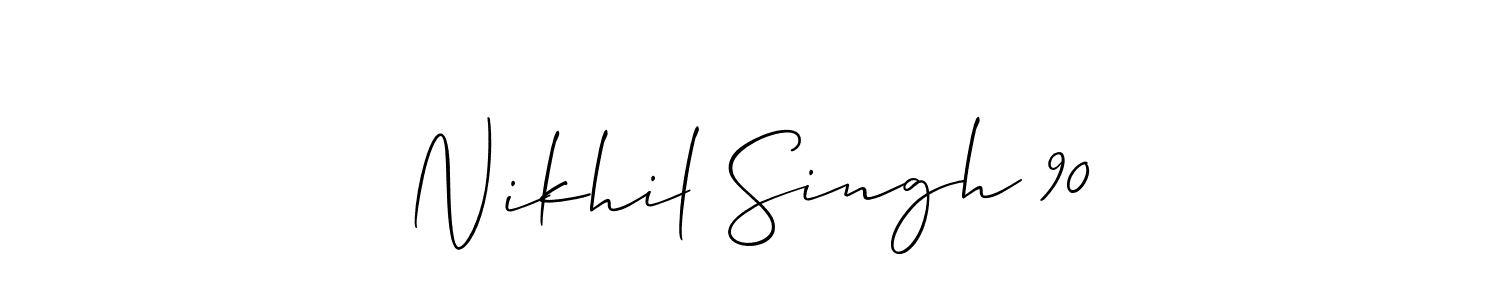 Use a signature maker to create a handwritten signature online. With this signature software, you can design (Allison_Script) your own signature for name Nikhil Singh 90. Nikhil Singh 90 signature style 2 images and pictures png