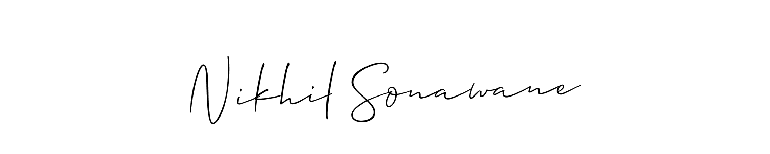 You should practise on your own different ways (Allison_Script) to write your name (Nikhil Sonawane) in signature. don't let someone else do it for you. Nikhil Sonawane signature style 2 images and pictures png