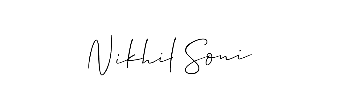 How to Draw Nikhil Soni signature style? Allison_Script is a latest design signature styles for name Nikhil Soni. Nikhil Soni signature style 2 images and pictures png