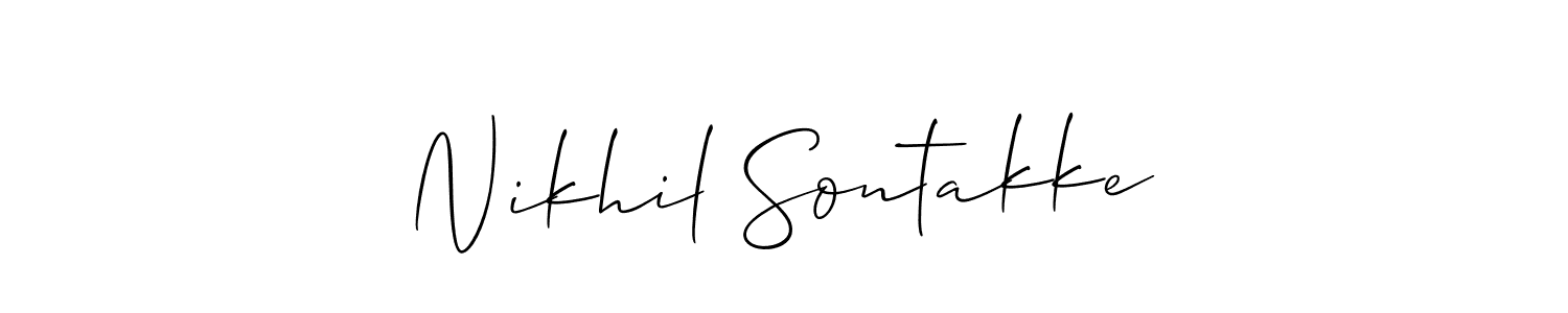 Create a beautiful signature design for name Nikhil Sontakke. With this signature (Allison_Script) fonts, you can make a handwritten signature for free. Nikhil Sontakke signature style 2 images and pictures png