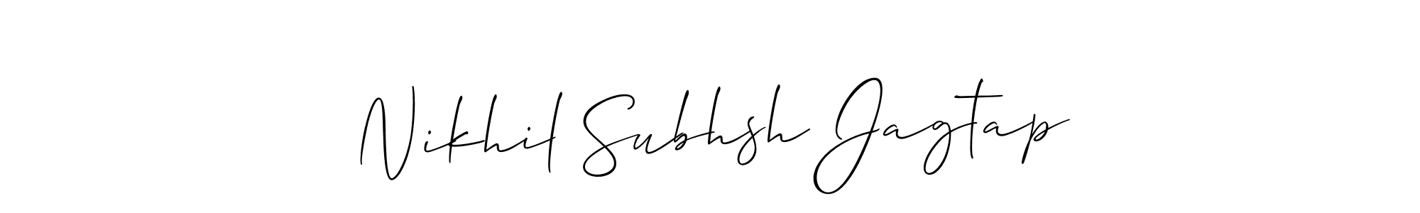 You can use this online signature creator to create a handwritten signature for the name Nikhil Subhsh Jagtap. This is the best online autograph maker. Nikhil Subhsh Jagtap signature style 2 images and pictures png