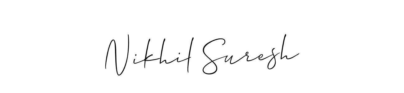 if you are searching for the best signature style for your name Nikhil Suresh. so please give up your signature search. here we have designed multiple signature styles  using Allison_Script. Nikhil Suresh signature style 2 images and pictures png