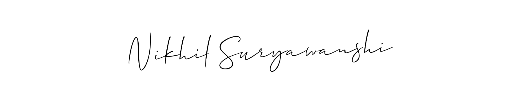 Design your own signature with our free online signature maker. With this signature software, you can create a handwritten (Allison_Script) signature for name Nikhil Suryawanshi. Nikhil Suryawanshi signature style 2 images and pictures png