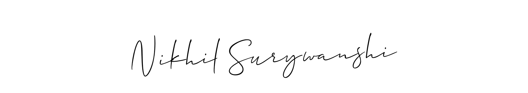 Use a signature maker to create a handwritten signature online. With this signature software, you can design (Allison_Script) your own signature for name Nikhil Surywanshi. Nikhil Surywanshi signature style 2 images and pictures png