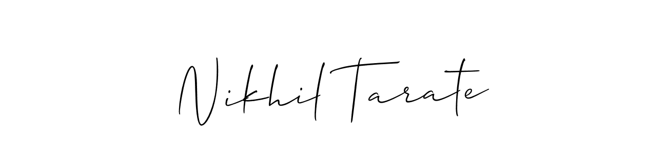 Design your own signature with our free online signature maker. With this signature software, you can create a handwritten (Allison_Script) signature for name Nikhil Tarate. Nikhil Tarate signature style 2 images and pictures png