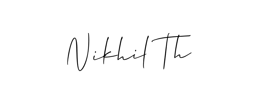 Nikhil Th stylish signature style. Best Handwritten Sign (Allison_Script) for my name. Handwritten Signature Collection Ideas for my name Nikhil Th. Nikhil Th signature style 2 images and pictures png