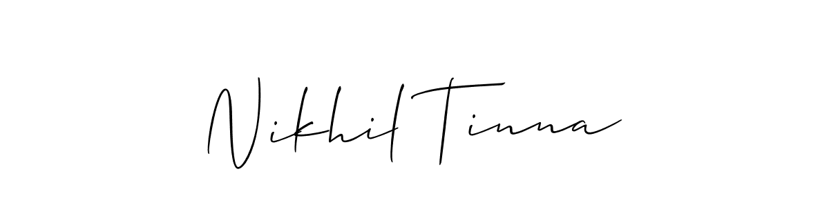 Allison_Script is a professional signature style that is perfect for those who want to add a touch of class to their signature. It is also a great choice for those who want to make their signature more unique. Get Nikhil Tinna name to fancy signature for free. Nikhil Tinna signature style 2 images and pictures png