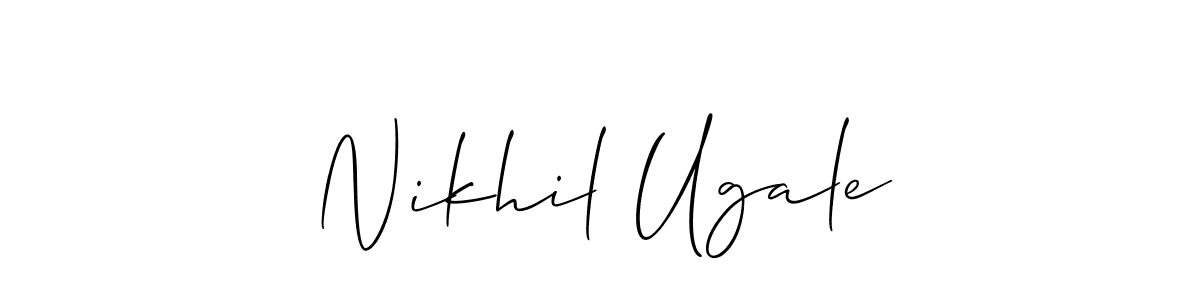 How to Draw Nikhil Ugale signature style? Allison_Script is a latest design signature styles for name Nikhil Ugale. Nikhil Ugale signature style 2 images and pictures png