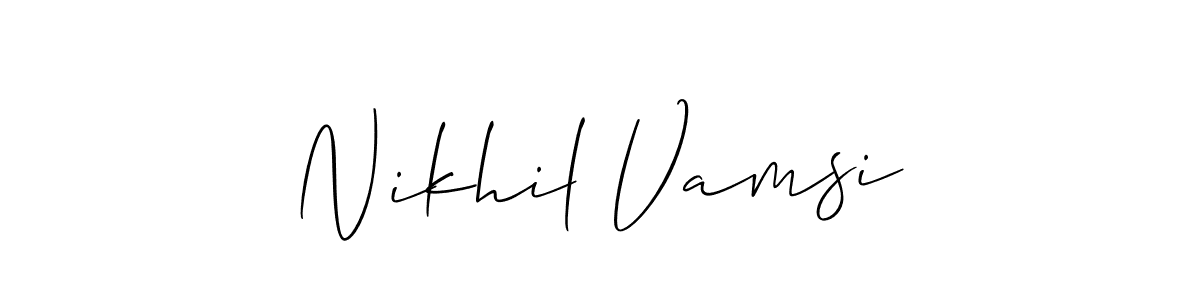 Design your own signature with our free online signature maker. With this signature software, you can create a handwritten (Allison_Script) signature for name Nikhil Vamsi. Nikhil Vamsi signature style 2 images and pictures png