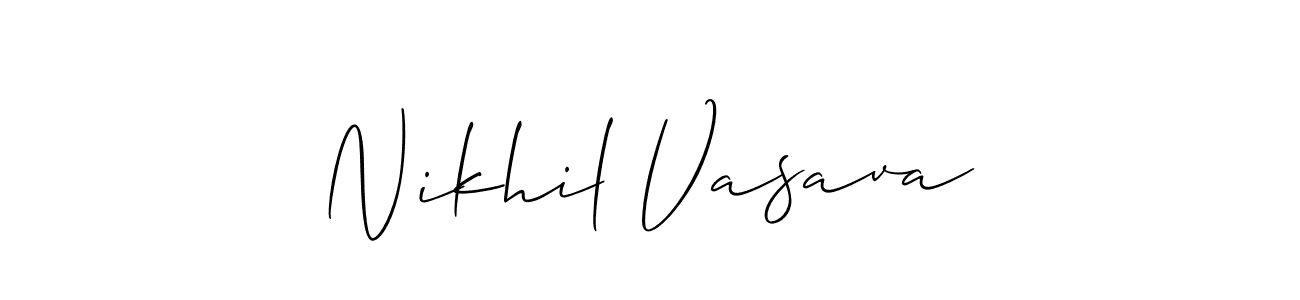 Use a signature maker to create a handwritten signature online. With this signature software, you can design (Allison_Script) your own signature for name Nikhil Vasava. Nikhil Vasava signature style 2 images and pictures png