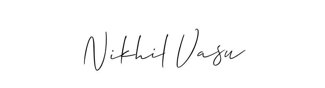 Also You can easily find your signature by using the search form. We will create Nikhil Vasu name handwritten signature images for you free of cost using Allison_Script sign style. Nikhil Vasu signature style 2 images and pictures png