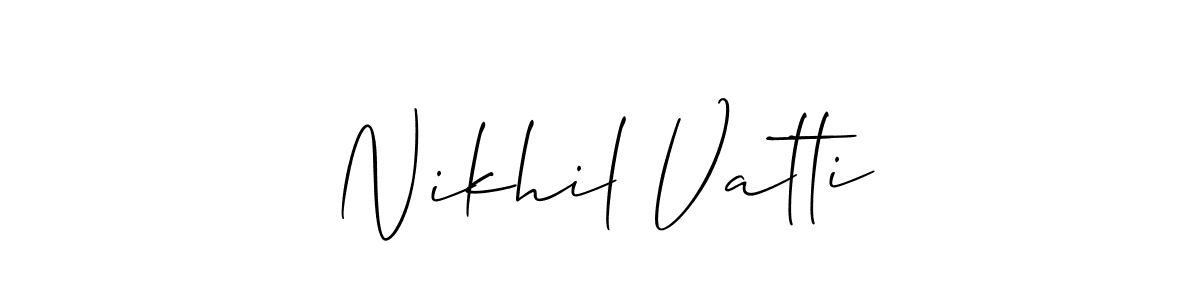 Use a signature maker to create a handwritten signature online. With this signature software, you can design (Allison_Script) your own signature for name Nikhil Vatti. Nikhil Vatti signature style 2 images and pictures png