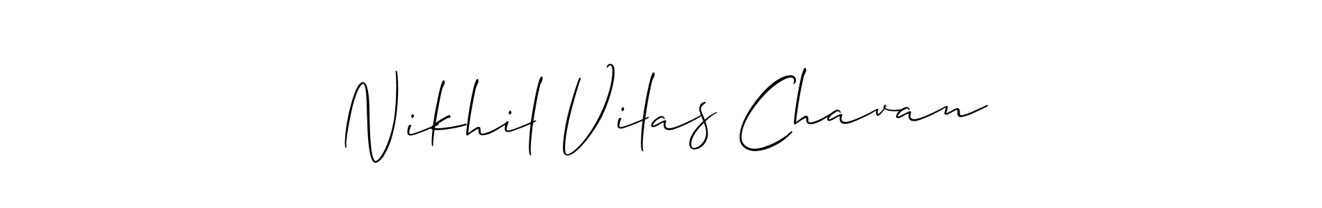 You should practise on your own different ways (Allison_Script) to write your name (Nikhil Vilas Chavan) in signature. don't let someone else do it for you. Nikhil Vilas Chavan signature style 2 images and pictures png
