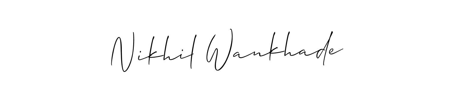 Create a beautiful signature design for name Nikhil Wankhade. With this signature (Allison_Script) fonts, you can make a handwritten signature for free. Nikhil Wankhade signature style 2 images and pictures png