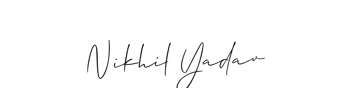 How to make Nikhil Yadav name signature. Use Allison_Script style for creating short signs online. This is the latest handwritten sign. Nikhil Yadav signature style 2 images and pictures png