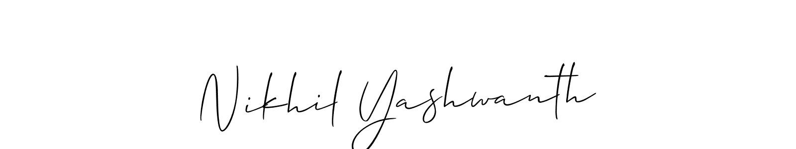 How to make Nikhil Yashwanth signature? Allison_Script is a professional autograph style. Create handwritten signature for Nikhil Yashwanth name. Nikhil Yashwanth signature style 2 images and pictures png