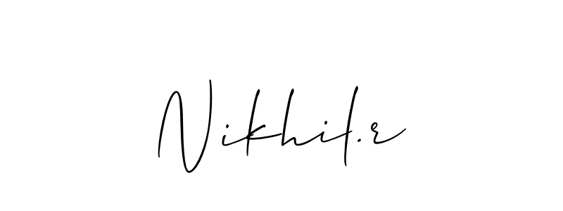 How to make Nikhil.r signature? Allison_Script is a professional autograph style. Create handwritten signature for Nikhil.r name. Nikhil.r signature style 2 images and pictures png