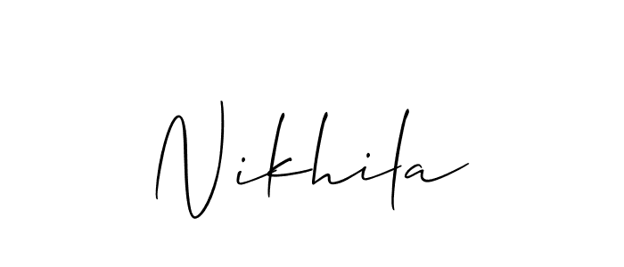 How to make Nikhila signature? Allison_Script is a professional autograph style. Create handwritten signature for Nikhila name. Nikhila signature style 2 images and pictures png