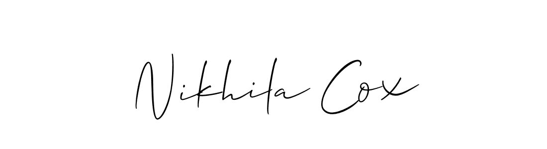It looks lik you need a new signature style for name Nikhila Cox. Design unique handwritten (Allison_Script) signature with our free signature maker in just a few clicks. Nikhila Cox signature style 2 images and pictures png