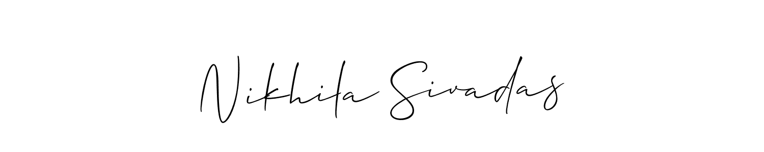 How to make Nikhila Sivadas signature? Allison_Script is a professional autograph style. Create handwritten signature for Nikhila Sivadas name. Nikhila Sivadas signature style 2 images and pictures png