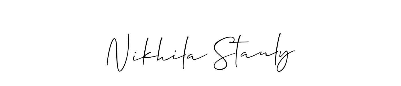 You can use this online signature creator to create a handwritten signature for the name Nikhila Stanly. This is the best online autograph maker. Nikhila Stanly signature style 2 images and pictures png