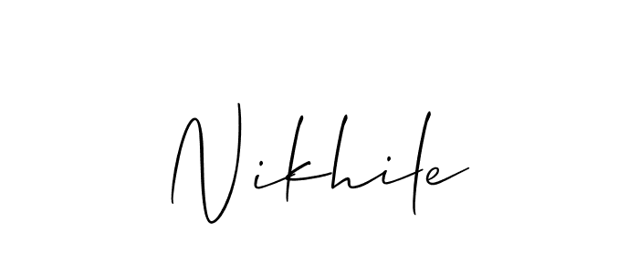 Make a short Nikhile signature style. Manage your documents anywhere anytime using Allison_Script. Create and add eSignatures, submit forms, share and send files easily. Nikhile signature style 2 images and pictures png