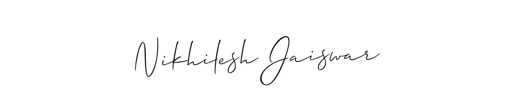 You can use this online signature creator to create a handwritten signature for the name Nikhilesh Jaiswar. This is the best online autograph maker. Nikhilesh Jaiswar signature style 2 images and pictures png