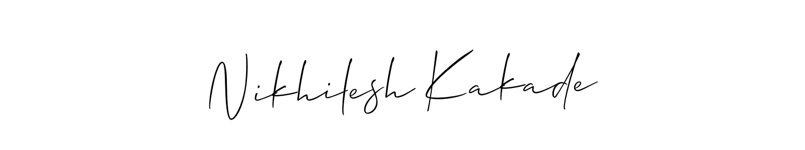 Nikhilesh Kakade stylish signature style. Best Handwritten Sign (Allison_Script) for my name. Handwritten Signature Collection Ideas for my name Nikhilesh Kakade. Nikhilesh Kakade signature style 2 images and pictures png