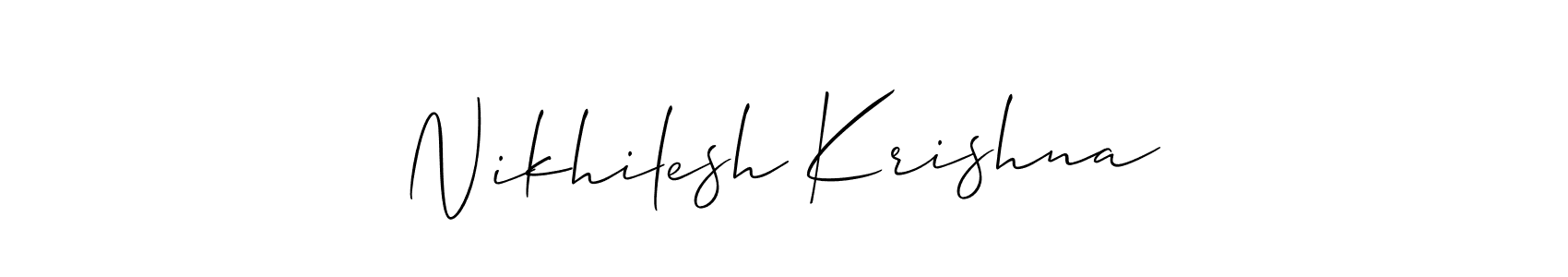 Make a beautiful signature design for name Nikhilesh Krishna. Use this online signature maker to create a handwritten signature for free. Nikhilesh Krishna signature style 2 images and pictures png