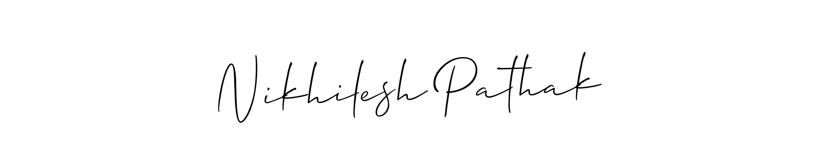 It looks lik you need a new signature style for name Nikhilesh Pathak. Design unique handwritten (Allison_Script) signature with our free signature maker in just a few clicks. Nikhilesh Pathak signature style 2 images and pictures png