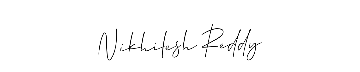 Nikhilesh Reddy stylish signature style. Best Handwritten Sign (Allison_Script) for my name. Handwritten Signature Collection Ideas for my name Nikhilesh Reddy. Nikhilesh Reddy signature style 2 images and pictures png